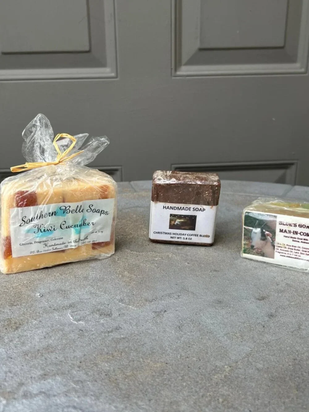 Lot of Handmade Soap Blue Goat Milk|Kiwi Cucumber| Coffee Blend Set of 3